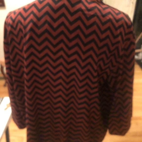 Whisper size Large lightweight jacket rust & navy chevron print open front - Picture 2 of 11